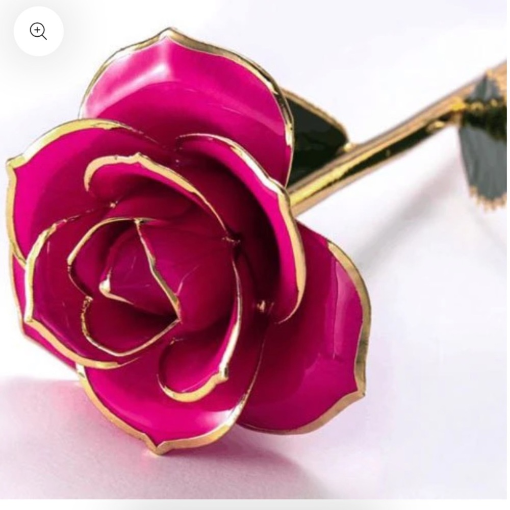 Chatoyer Fleur Forever Rose 24K gold piped pink rose - Picture 6 of 16